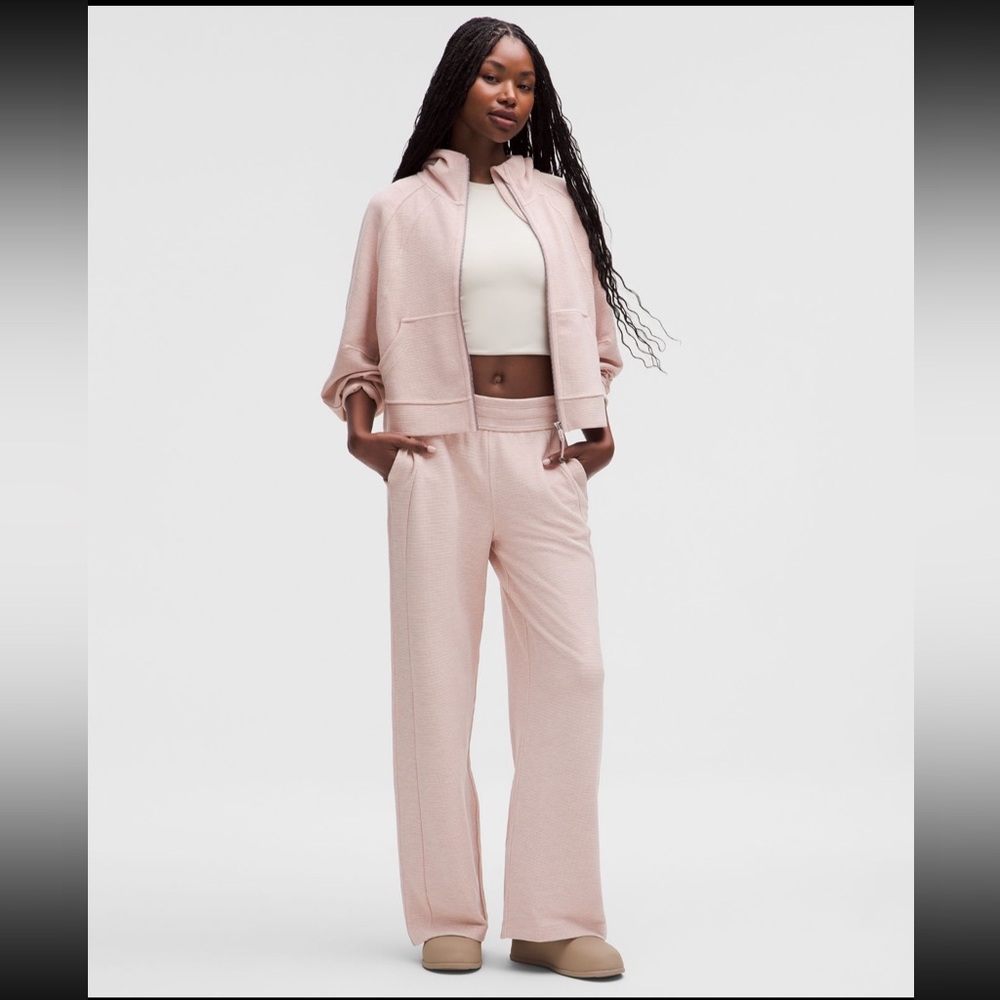 Scuba Mid-Rise Wide-Leg Pant *Waffle (Heathered Mink Berry)